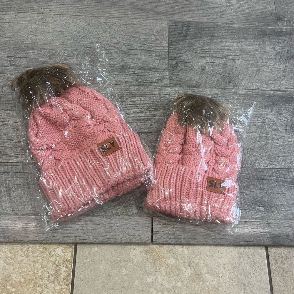 Mini me pink beanie